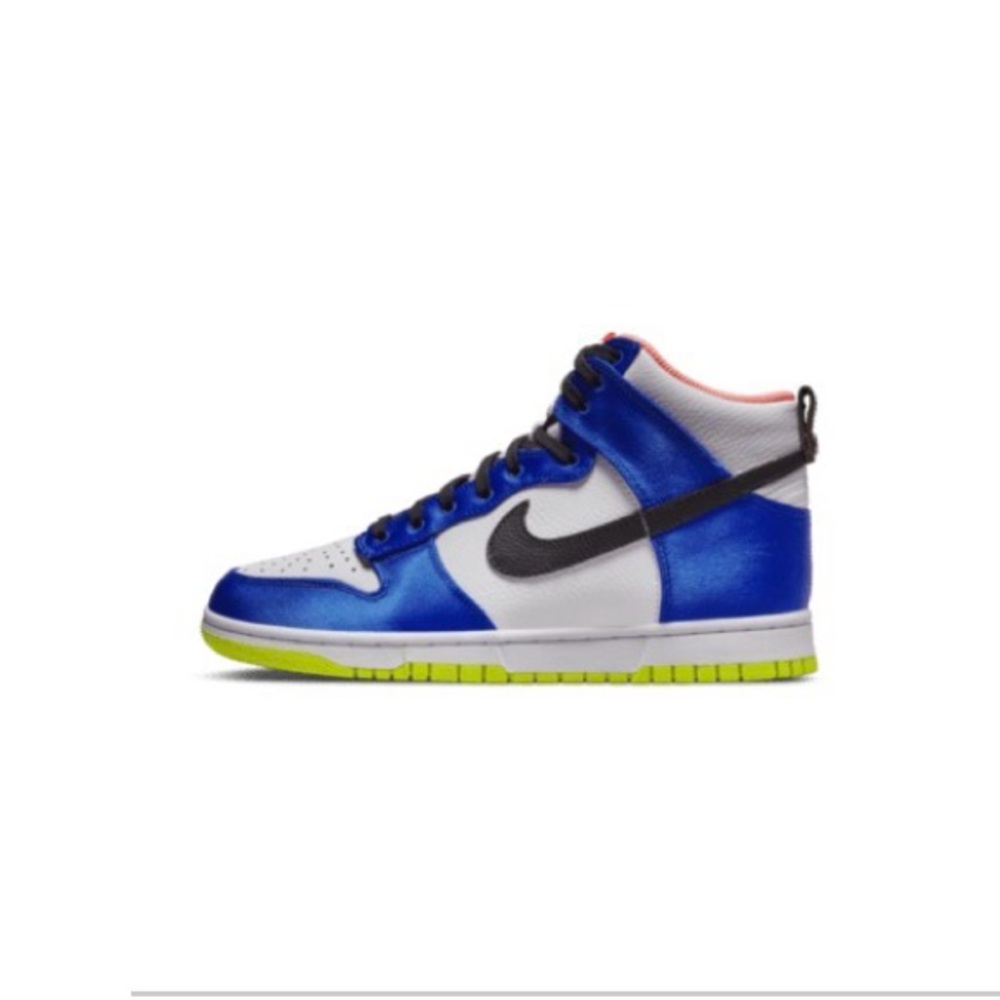 Nike Dunk High  Blue and White Sneakers with Black Swoosh